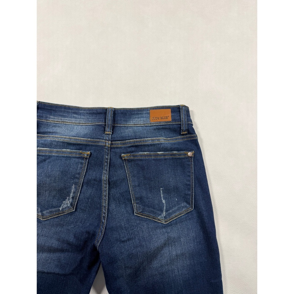 Judy Blue Relaxed‎ Fit Jeans Dark Wash Straight Leg Whiskering Faded Size 5/27 - Picture 8 of 8